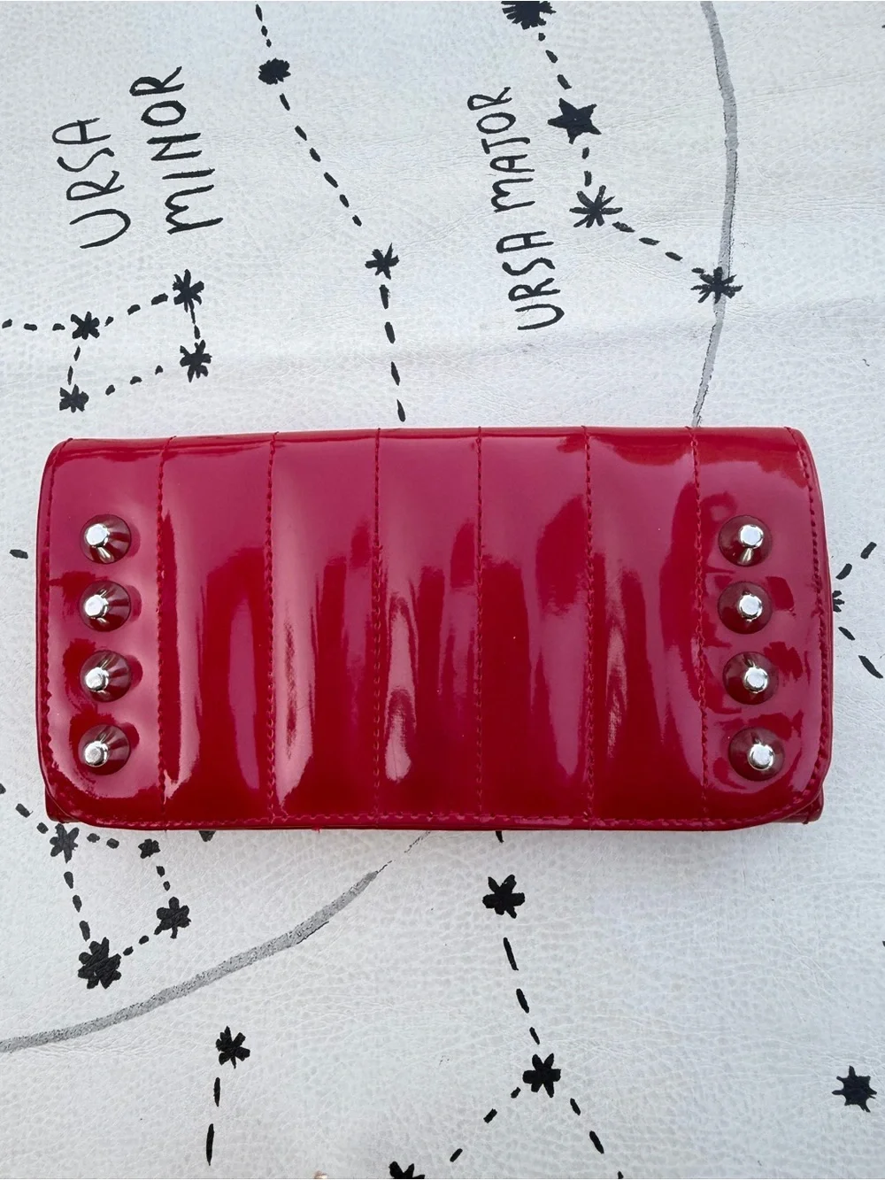 Lux De Ville red patent wallet
